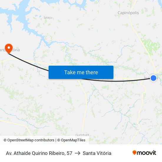 Av. Athaíde Quirino Ribeiro, 57 to Santa Vitória map