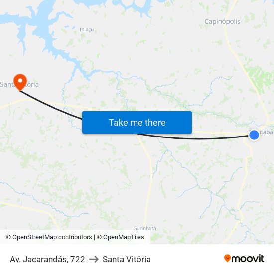 Av. Jacarandás, 722 to Santa Vitória map