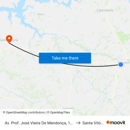Av. Prof. José Vieira De Mendonça, 1636 to Santa Vitória map