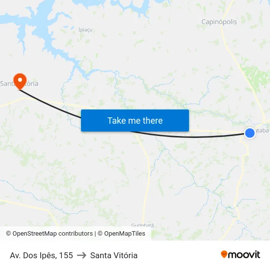 Av. Dos Ipês, 155 to Santa Vitória map