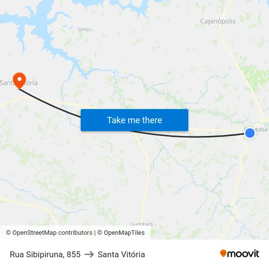 Rua Sibipiruna, 855 to Santa Vitória map