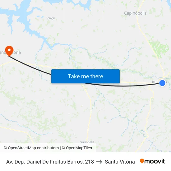 Av. Dep. Daniel De Freitas Barros, 218 to Santa Vitória map