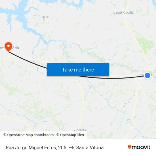 Rua Jorge Miguel Féres, 205 to Santa Vitória map