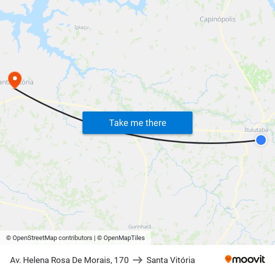 Av. Helena Rosa De Morais, 170 to Santa Vitória map