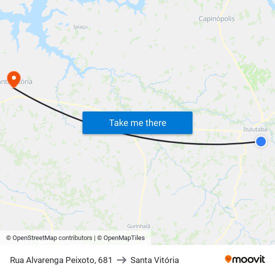 Rua Alvarenga Peixoto, 681 to Santa Vitória map