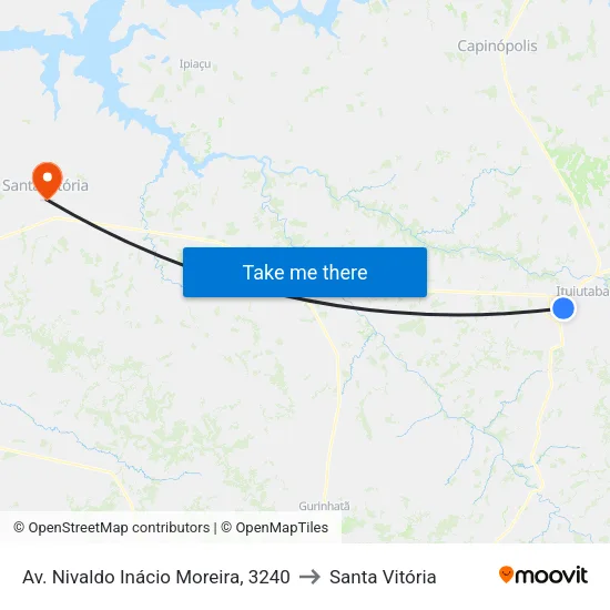 Av. Nivaldo Inácio Moreira, 3240 to Santa Vitória map