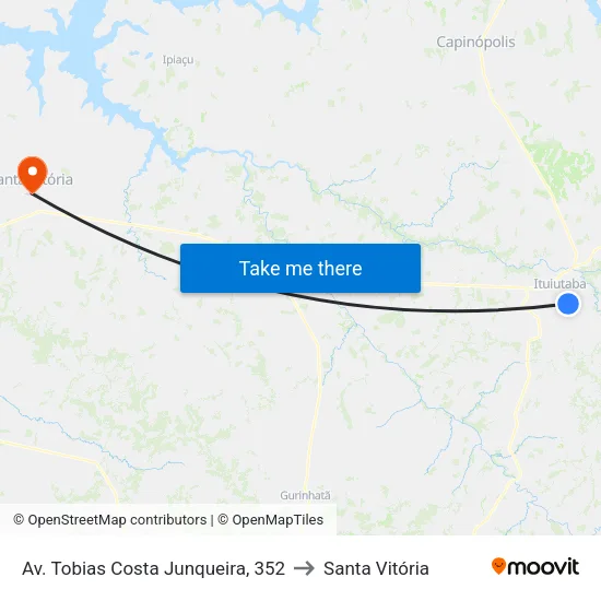 Av. Tobias Costa Junqueira, 352 to Santa Vitória map