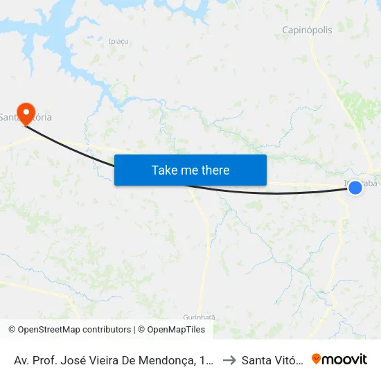 Av. Prof. José Vieira De Mendonça, 1251 to Santa Vitória map