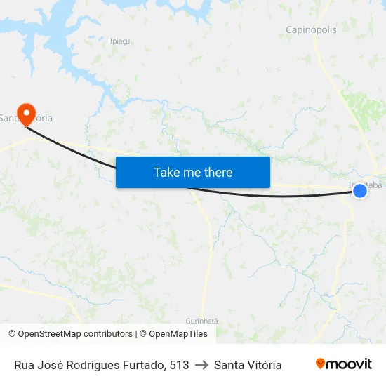 Rua José Rodrigues Furtado, 513 to Santa Vitória map