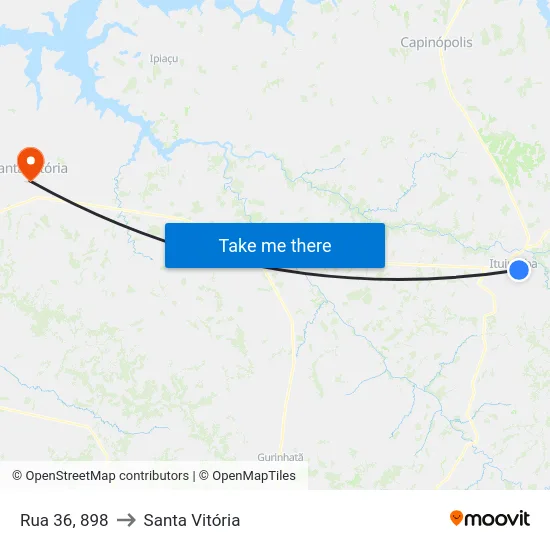 Rua 36, 898 to Santa Vitória map