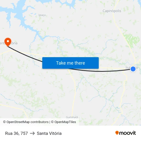 Rua 36, 757 to Santa Vitória map