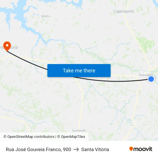 Rua José Gouveia Franco, 900 to Santa Vitória map