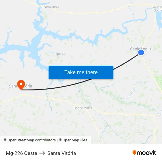 Mg-226 Oeste to Santa Vitória map