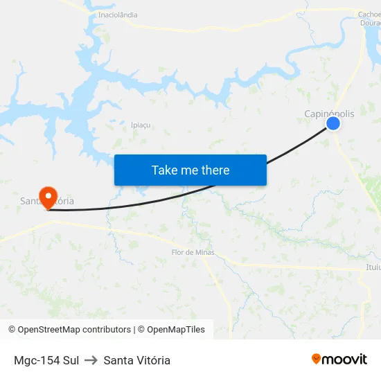 Mgc-154 Sul to Santa Vitória map