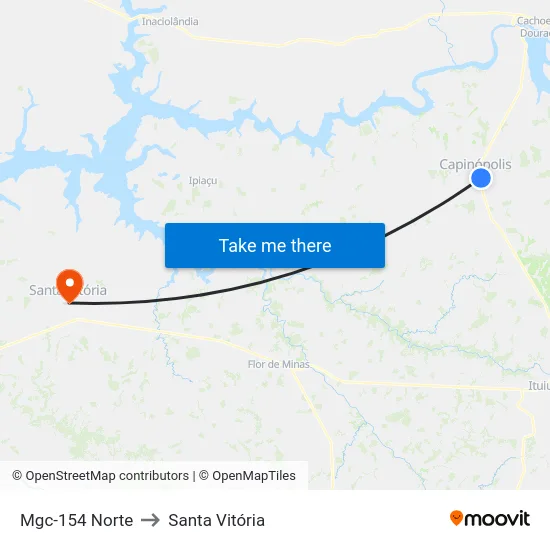 Mgc-154 Norte to Santa Vitória map
