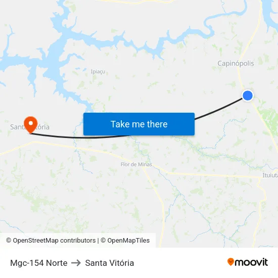 Mgc-154 Norte to Santa Vitória map