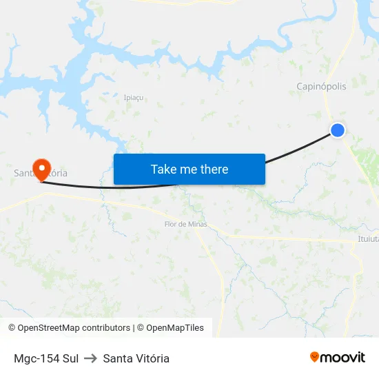 Mgc-154 Sul to Santa Vitória map