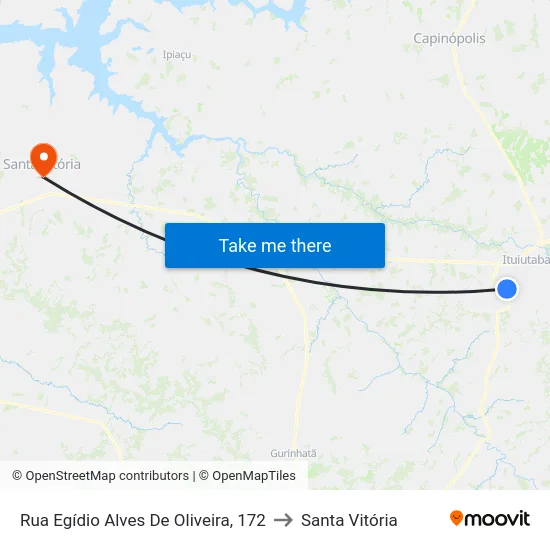 Rua Egídio Alves De Oliveira, 172 to Santa Vitória map