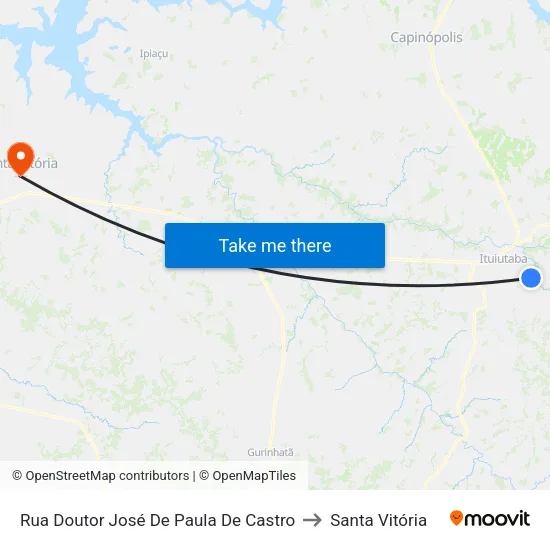 Rua Doutor José De Paula De Castro to Santa Vitória map