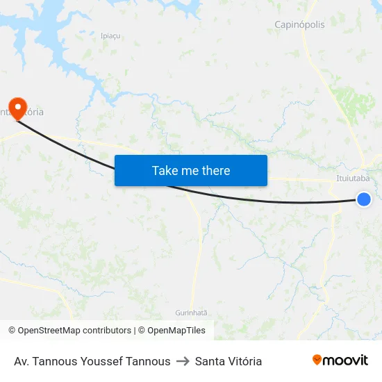 Av. Tannous Youssef Tannous to Santa Vitória map