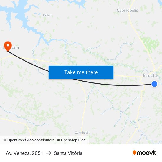 Av. Veneza, 2051 to Santa Vitória map