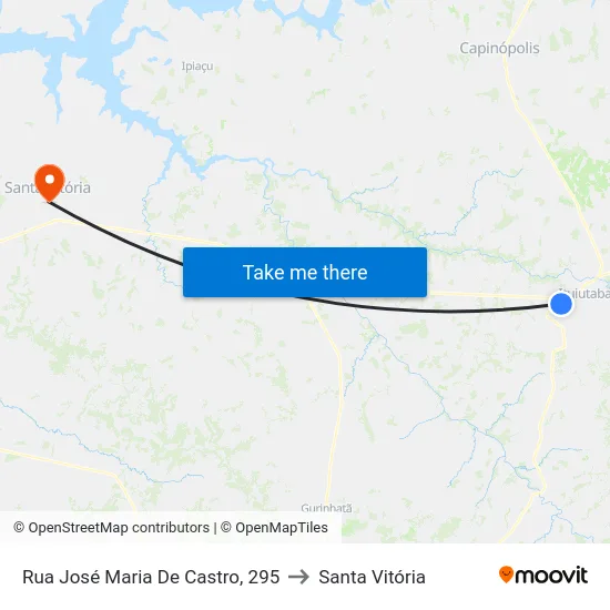 Rua José Maria De Castro, 295 to Santa Vitória map