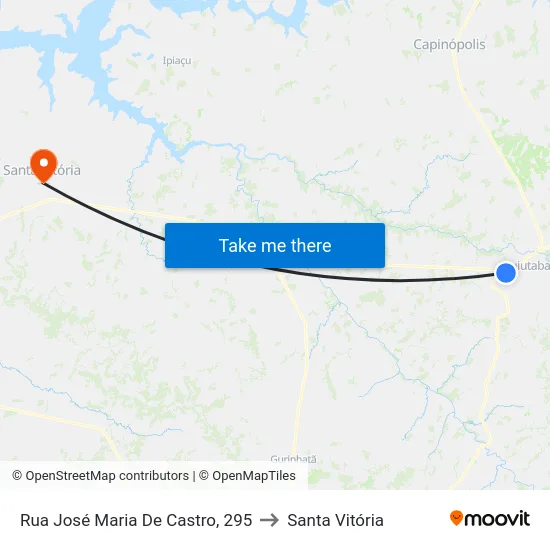 Rua José Maria De Castro, 295 to Santa Vitória map
