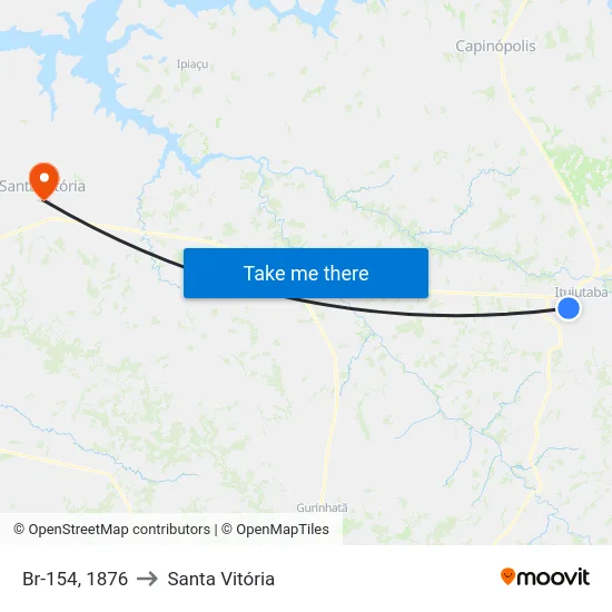 Br-154, 1876 to Santa Vitória map