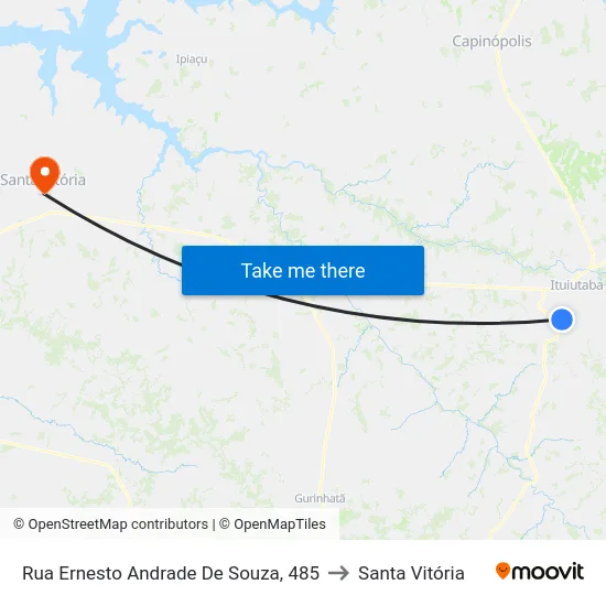 Rua Ernesto Andrade De Souza, 485 to Santa Vitória map