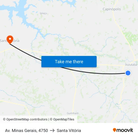 Av. Minas Gerais, 4750 to Santa Vitória map