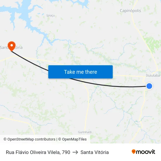 Rua Flávio Oliveira Vilela, 790 to Santa Vitória map