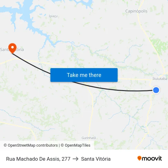 Rua Machado De Assis, 277 to Santa Vitória map