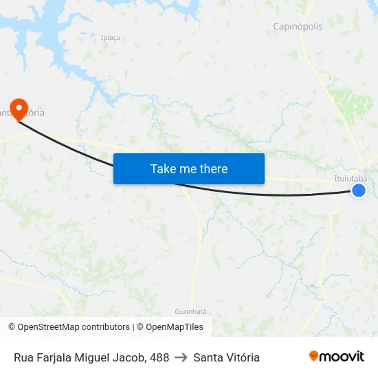 Rua Farjala Miguel Jacob, 488 to Santa Vitória map