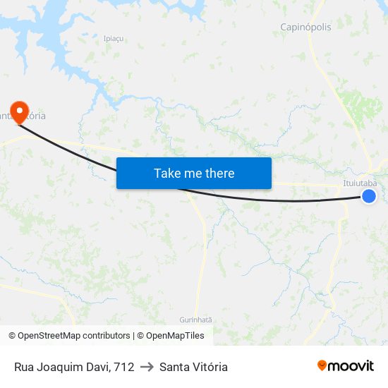 Rua Joaquim Davi, 712 to Santa Vitória map