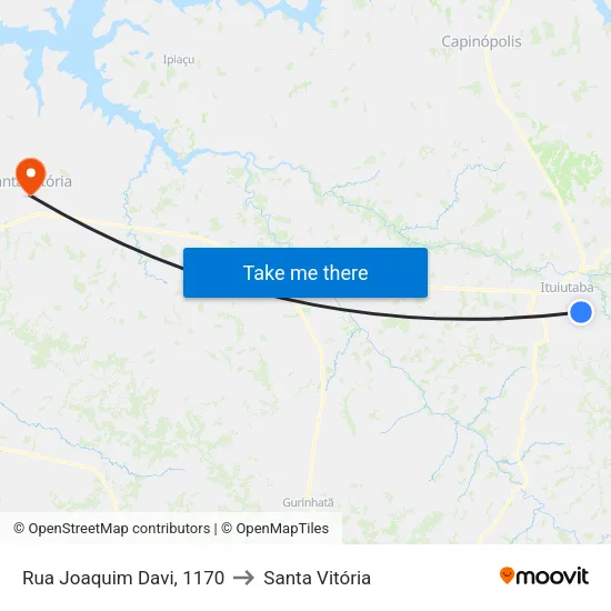 Rua Joaquim Davi, 1170 to Santa Vitória map
