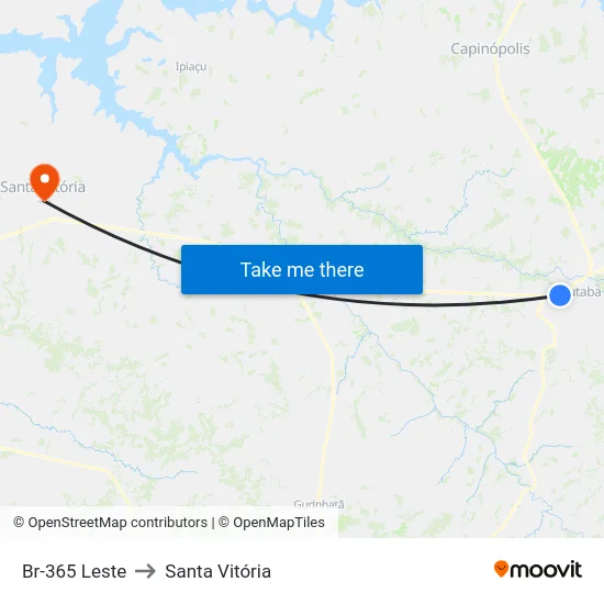 Br-365 Leste to Santa Vitória map