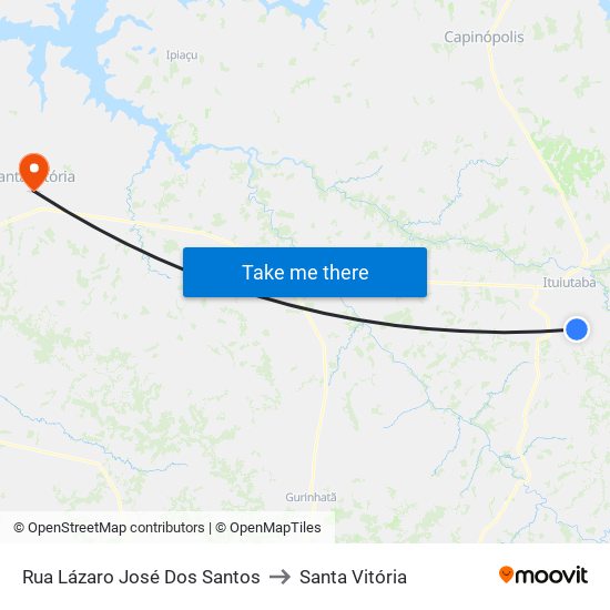 Rua Lázaro José Dos Santos to Santa Vitória map