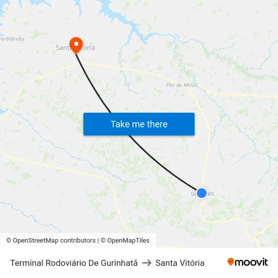 Terminal Rodoviário De Gurinhatã to Santa Vitória map