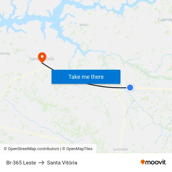 Br-365 Leste to Santa Vitória map