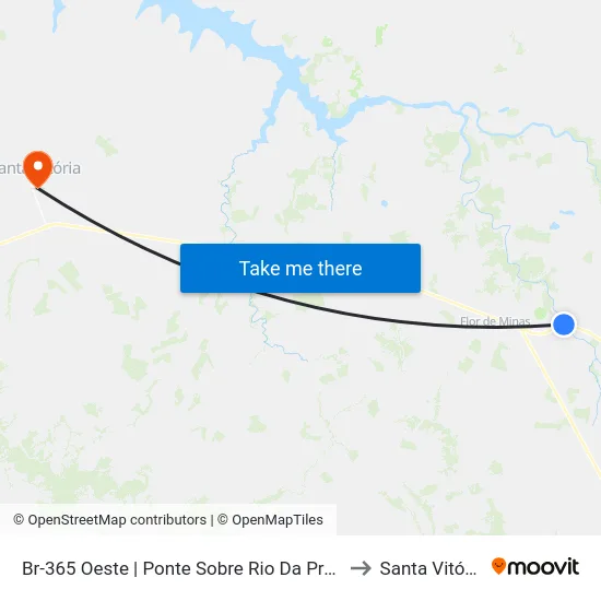 Br-365 Oeste | Ponte Sobre Rio Da Prata to Santa Vitória map