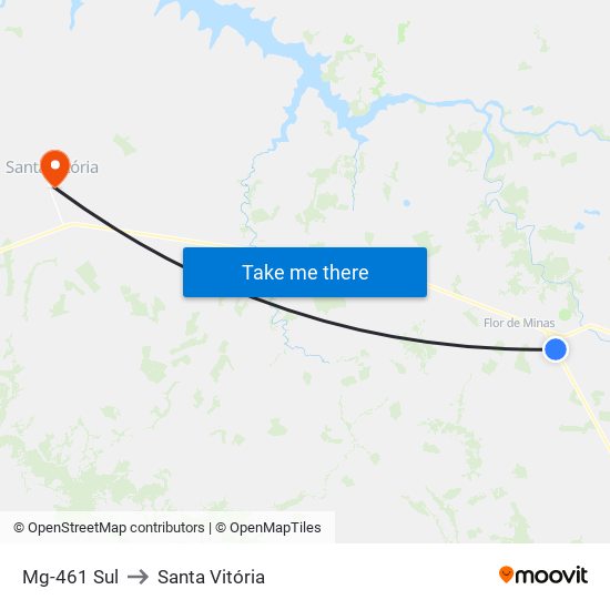 Mg-461 Sul to Santa Vitória map