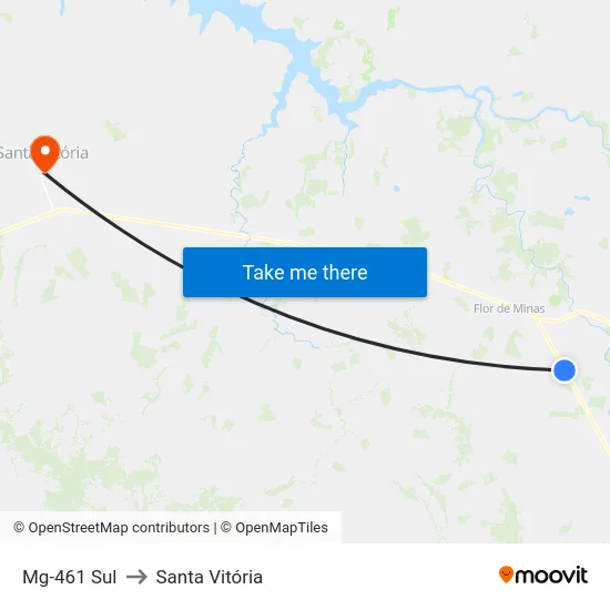 Mg-461 Sul to Santa Vitória map