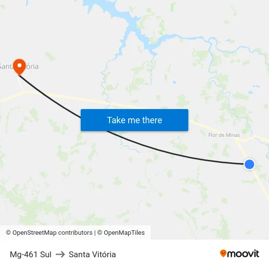 Mg-461 Sul to Santa Vitória map