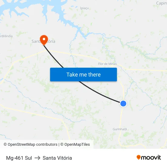 Mg-461 Sul to Santa Vitória map