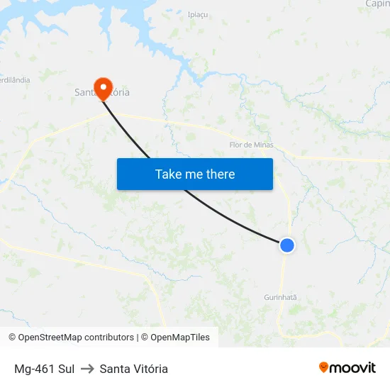 Mg-461 Sul to Santa Vitória map