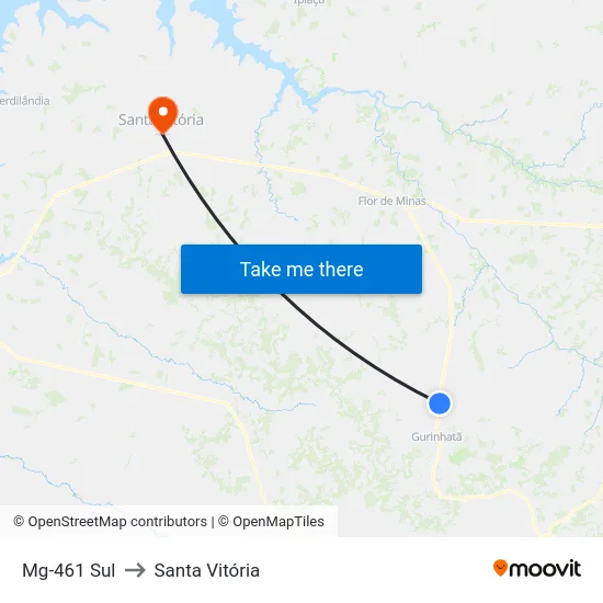 Mg-461 Sul to Santa Vitória map