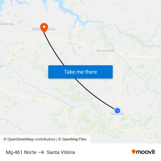 Mg-461 Norte to Santa Vitória map