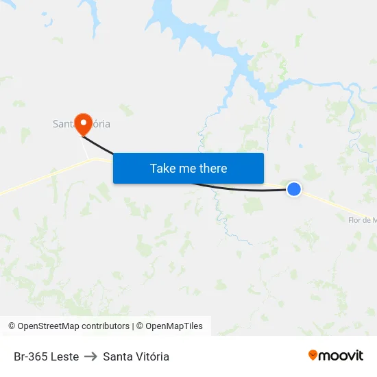 Br-365 Leste to Santa Vitória map