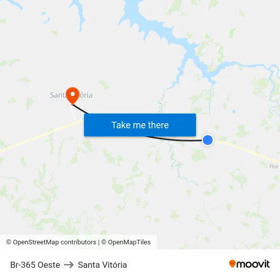 Br-365 Oeste to Santa Vitória map