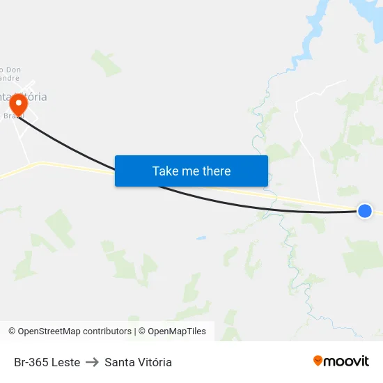 Br-365 Leste to Santa Vitória map